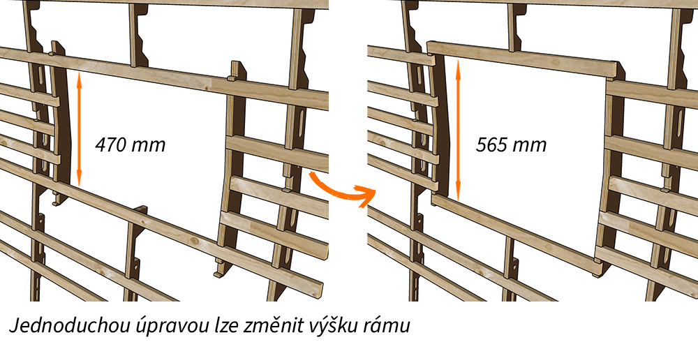výšky okenních rámů MAR-VAN