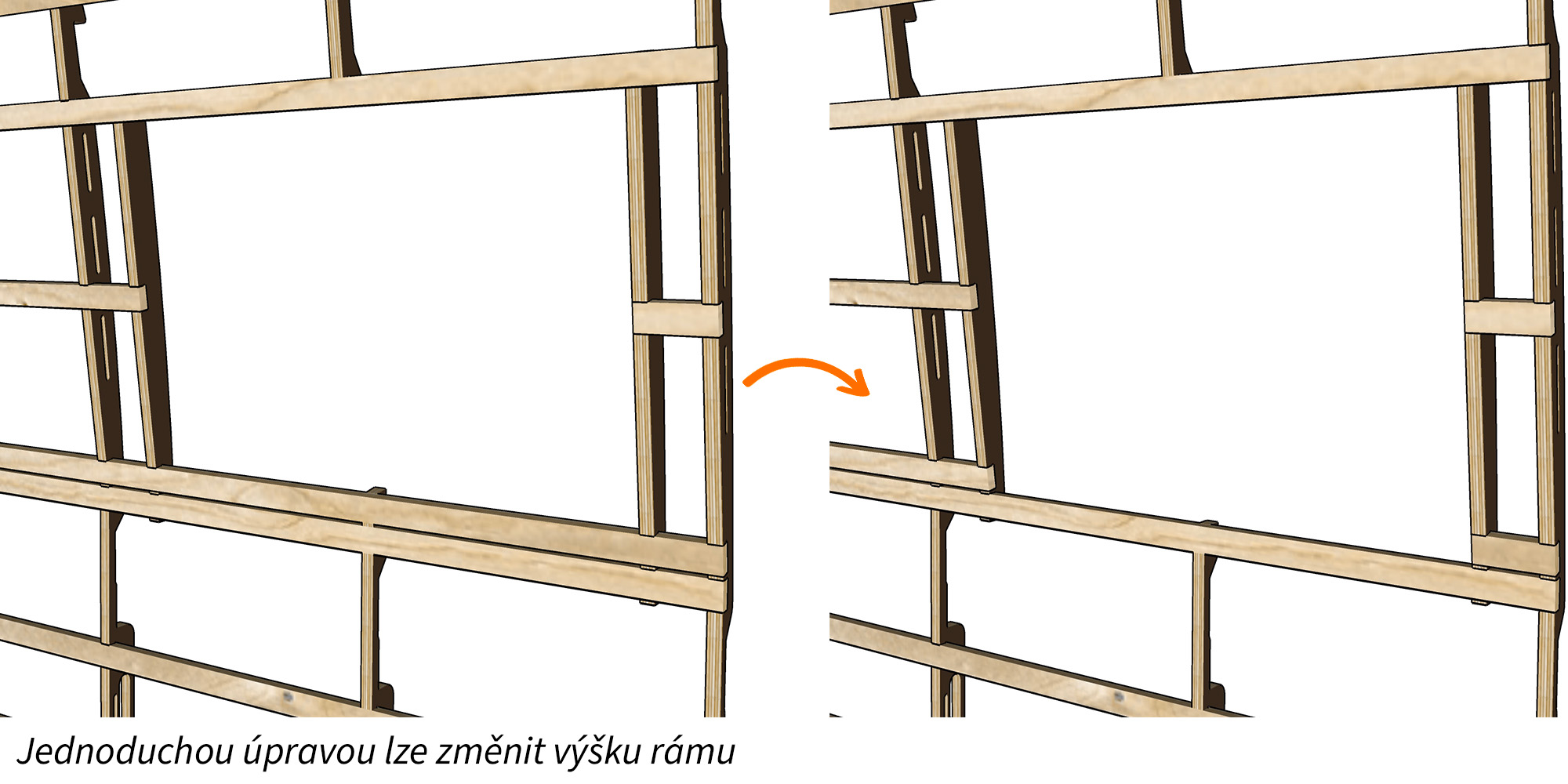 Variabilní změna výšky okenního rámu