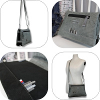 Originální dámská crossbody taška z pravé kůže z Česka v šedé barvě - handmade od Marabe
