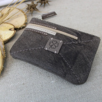  Elegantní malá kapsa z pravé kůže v hnědé barvě, velikost platebních karet - handmade od Marabe