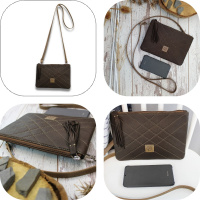  Originální kožené psaníčko - crossbody v hnědé barvě - handmade od Marabe