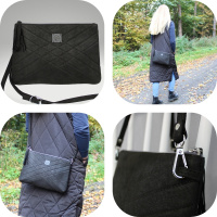   Originální kožené psaníčko - crossbody v černé barvě - handmade od Marabe