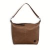 Hnědá kožená kabelka Letty midi
