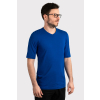 panske bambusove triko s kratkym rukavem v vystrih cobalt