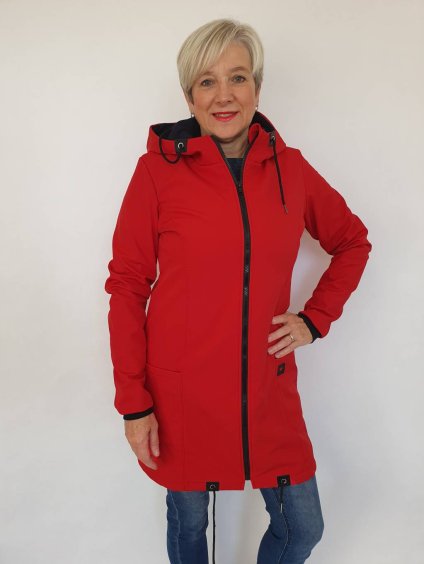Softshellový kabát červený