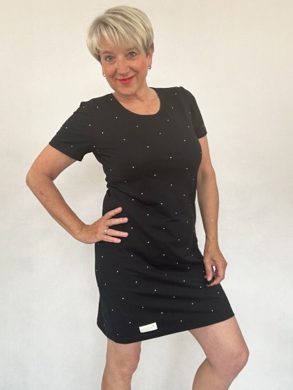 Šaty Basic černý puntík