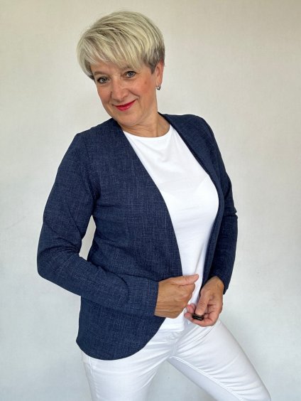 Dámský blejzr jeans modrý