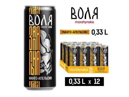 Morshynskaja Energetický nápoj Volja Mango Pomeranč plech 330ml 1/12