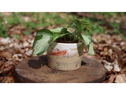 Jesmonite kvetináč farby zeme