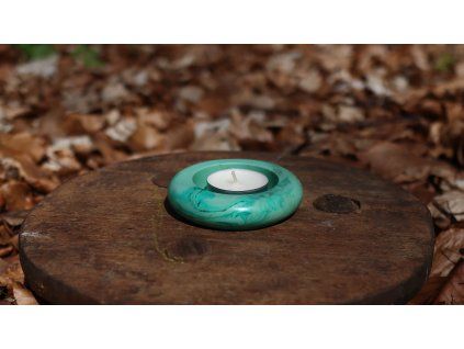 Jesmonite svietnik  Minimalistický svietnik na čajovú sviečku | Handmade doplnok do interiéru