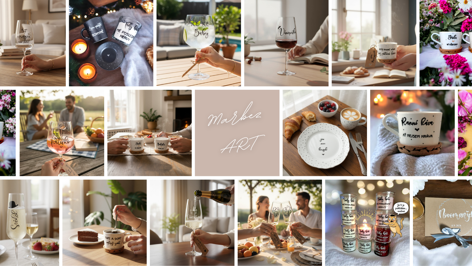 ručně malované nádobí