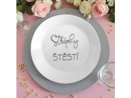 Svatební dekorační talíř "Střípky štěstí"