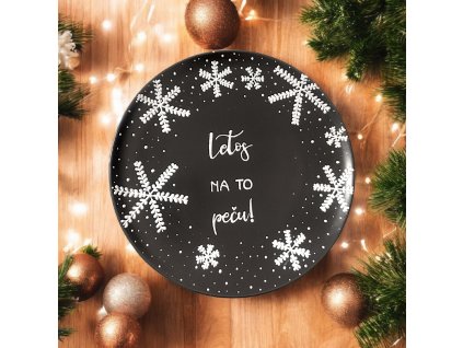 Dekorační talíř s 3D reliéfem "Letos na to peču" 26 cm
