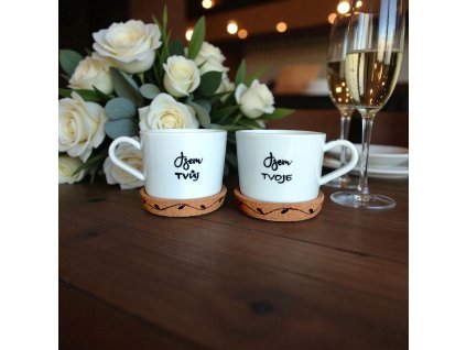 Ručně malovaná sada hrníčků "Jsem tvůj/Jsem tvoje" 240 ml