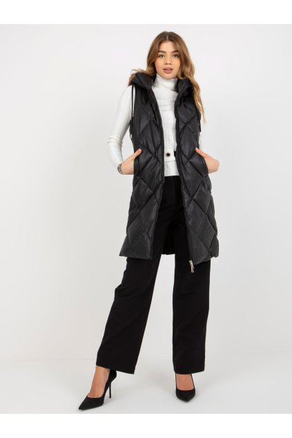 pol pl Hurt Czarna pikowana kamizelka ze skory ekologicznej 391361 1
