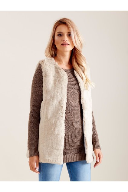 pol pl Bezowa puszysta kamizelka 293344 1