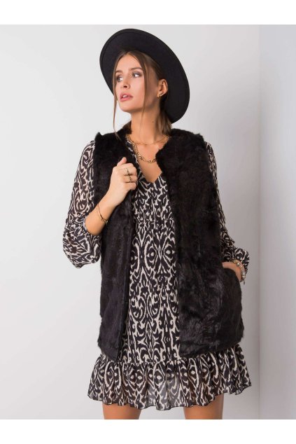 Příjemná vesta s kapsami černá