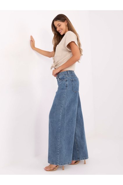 Džíny s širokými nohavicemi modré