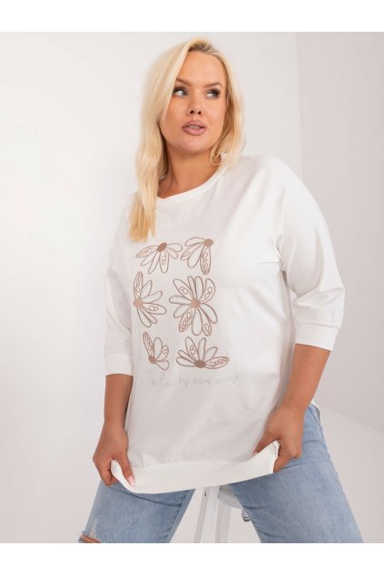pol pl Hurtownia online Ecru bluzka plus size z naszywkami 408073 1