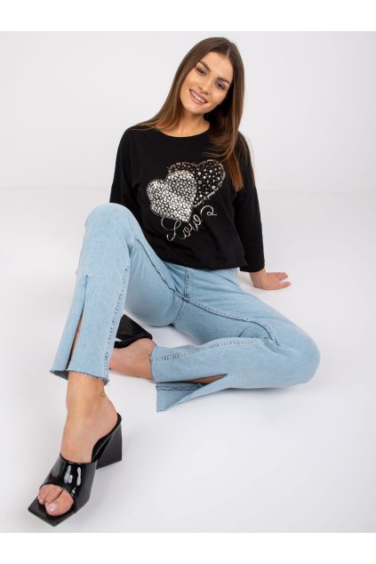 pol pl Czarna bluzka damska z bawelny Elizabeth RUE PARIS 383396 1