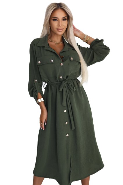 Košilové šaty s páskem