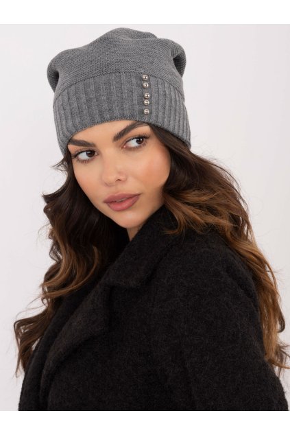 pol pl Hurt Ciemnoszara czapka zimowa ze sciagaczem RUE PARIS 409635 1