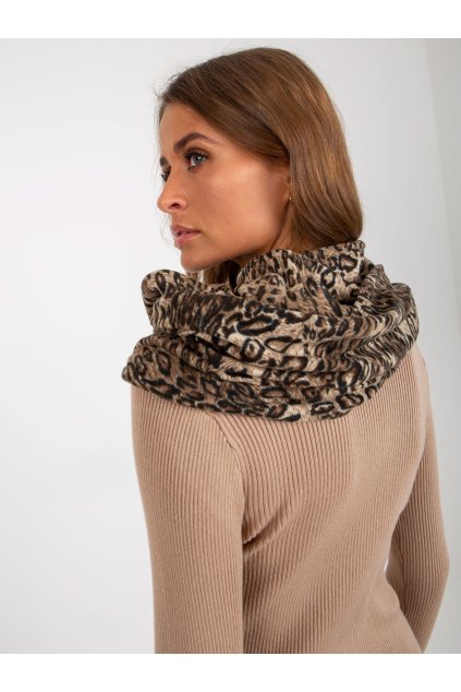 Lehký šátek s potiskem béžový leopard