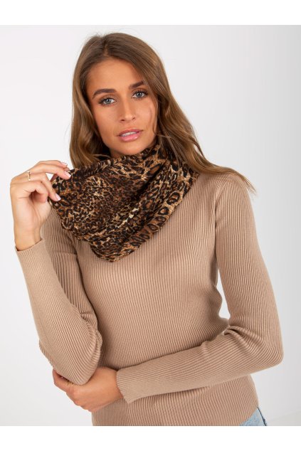 Lehký šátek s potiskem tmavý leopard