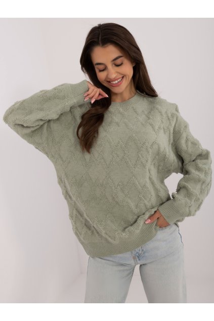 pol pl Hurtownia Pistacjowy damski sweter o kroju oversize 408987 4