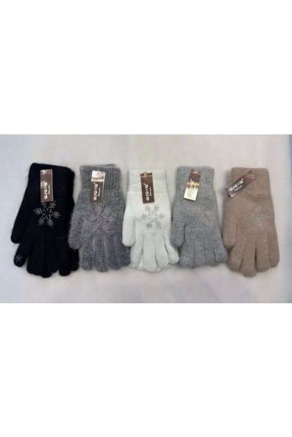 Hřejivé rukavice s lesklým detailem