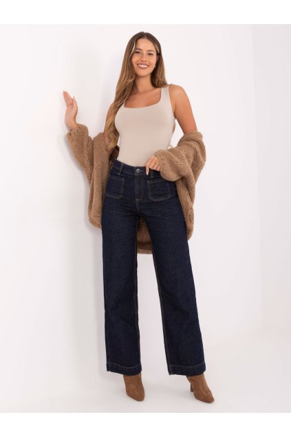 Volné džíny s kapsičkami tmavě modré