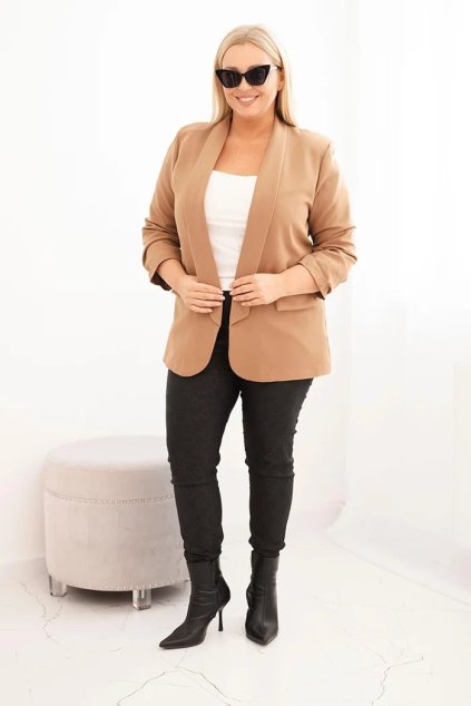 cze pl Damska bunda Plus Size bez zapinani s podsivkou XL 2XL camelova 35611 1 result