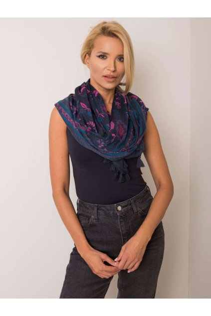 pol pl Granatowa chusta w roslinne wzory 354114 1