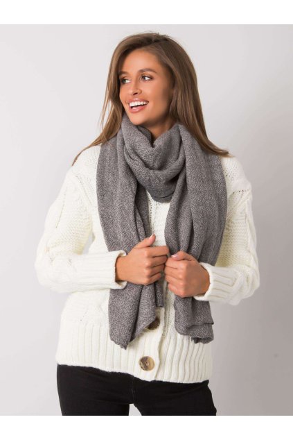 pol pl Szary szalik z dzianiny 377726 1