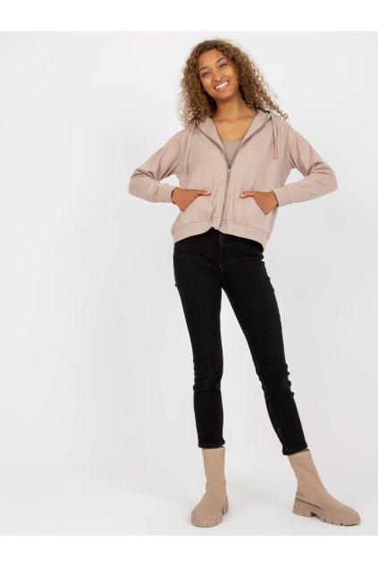 pol pl Hurtownia online Bezowa rozpinana bluza basic z bawelny 389067 1