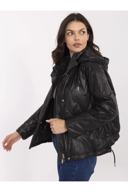 Stahovací prošívaná bunda černá