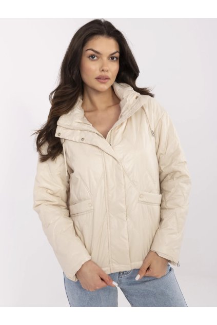 Stahovací prošívaná bunda béžová