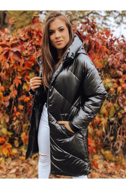 Delší prošívaná bunda černá