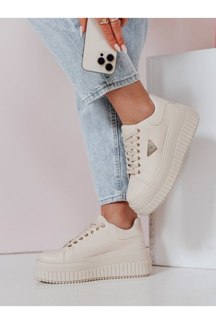 Béžové tenisky na platformě