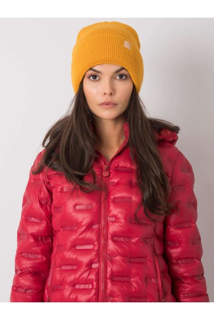 Dámská jednoduchá čepice hořčicováDámská jednoduchá čepice hořčicová