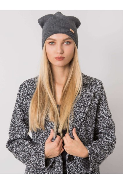 Dámská delší čepice tmavě šedá