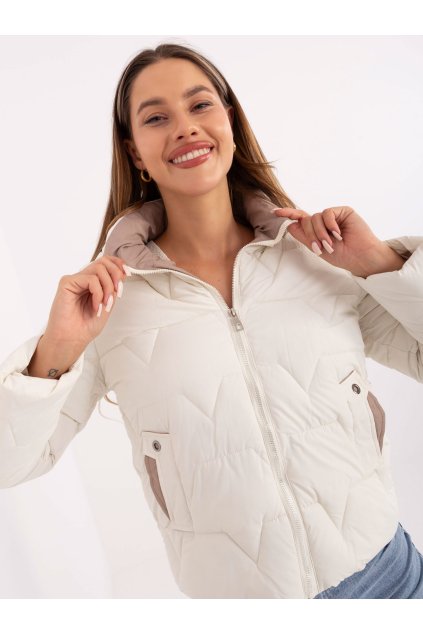 Přechodná bunda s kapucí bílá