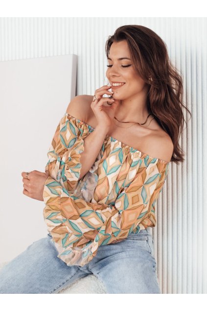 Dámská španělská halenka s dlouhým rukávem hnědá