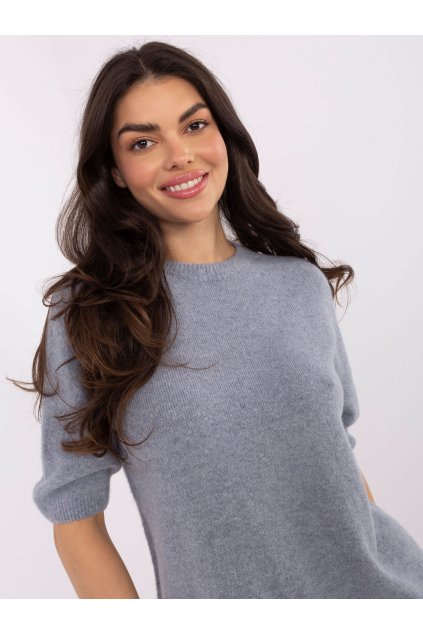 pol pl Szary damski sweter basic ze sciagaczami 415095 2