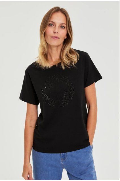 Černá halenka s aplikací