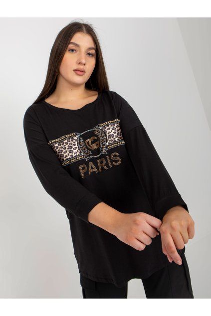 Černá halenka s kulatým výstřihem