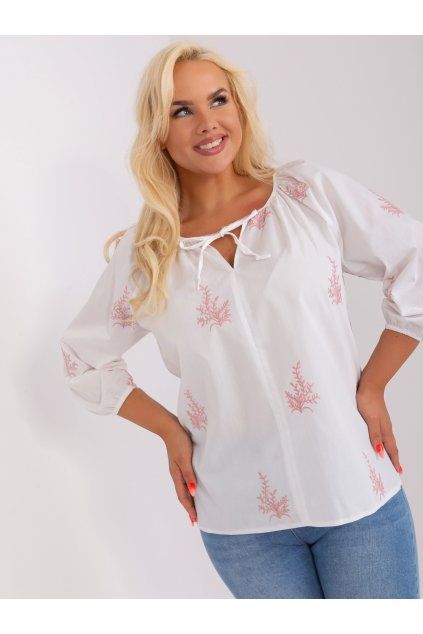 Bílá a růžová halenka