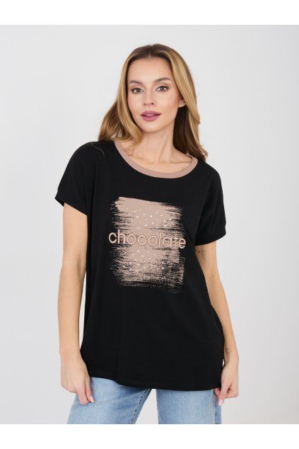 Černá ležérní halenka s flitry