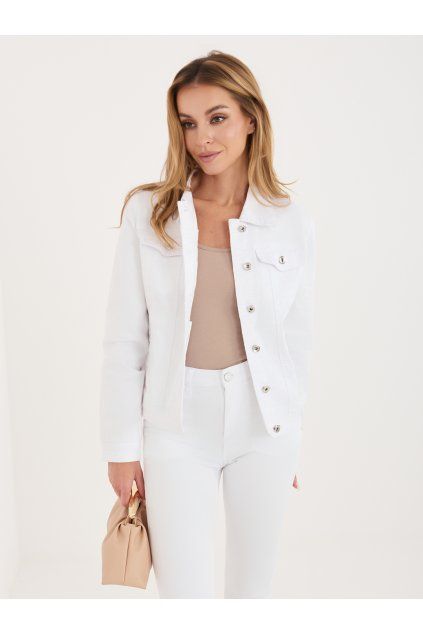 Bílá džínová bunda slim fit