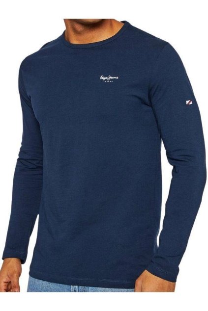 eng pl Longsleeve meski Mens longsleeve Pepe Jeans PM508211 ORIGINAL BASIC 2 LONG N 595 NAVY Elastane C neck Slim Fit 10491 5 result